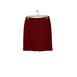 Tahari Textured Chevron Pattern Skirt Size 8 Red